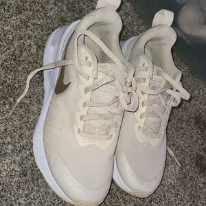 Nike Women's Beige and White Sneakers